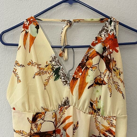 Simplee Halter Backless Boho Maxi Dress Size Large Floral Print - Picture 5 of 7